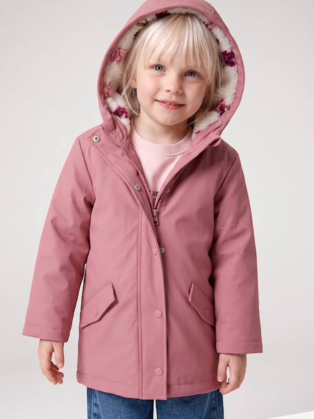 Ciré fille à capuche doublé sherpa anthracite+indigo+mauve+multicolore+vert 12 - vertbaudet enfant 