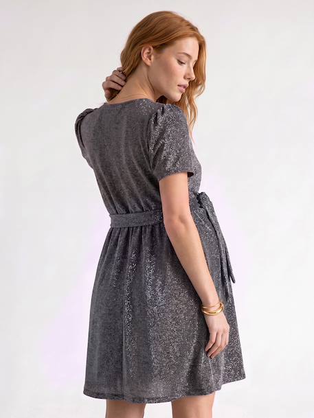 Robe cache coeur grossesse et allaitement argenté 6 - vertbaudet enfant 