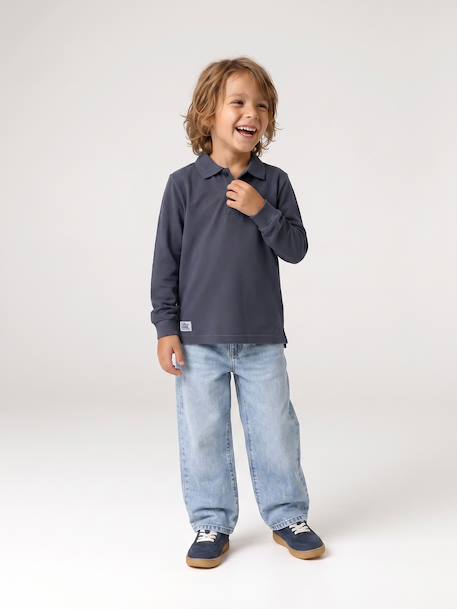 Polo manches longues garçon bleu ardoise 8 - vertbaudet enfant 