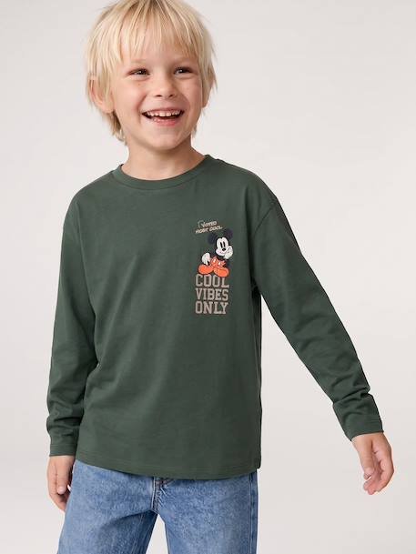 T-shirt manches longues Mickey garçon vert 1 - vertbaudet enfant 