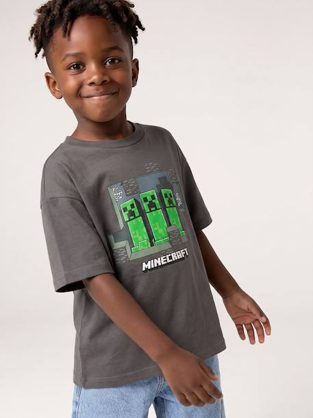 T shirt manches courtes Minecraft garçon gris souris 3 - vertbaudet enfant 