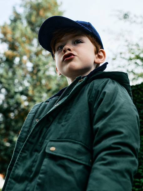 Parka garçon capuche amovible lichen 2 - vertbaudet enfant 