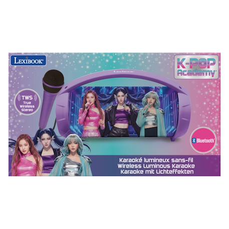 Karaoké bluetooth® sans-fil lumineux  k-pop academy avec micro Violet 6 - vertbaudet enfant 