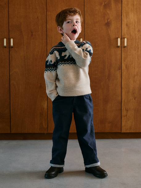 Pantalon large garçon bleu nuit+kaki 2 - vertbaudet enfant 