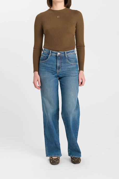 Jeans droite revers, longueur 34 Blue 1 - vertbaudet enfant 