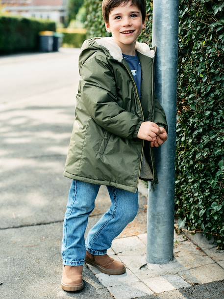 Coupe vent long enfant garçon olive 1 - vertbaudet enfant 