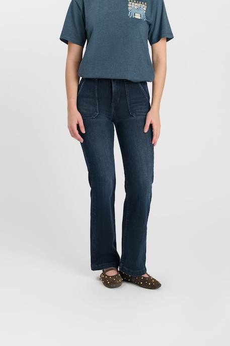Jeans  flare, longueur 34 Blue / black 1 - vertbaudet enfant 