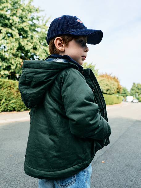Parka garçon capuche amovible lichen 8 - vertbaudet enfant 