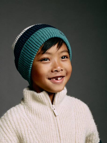 Ensemble garçon bonnet, snood et moufles vert 1 - vertbaudet enfant 
