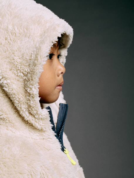 Sweat polaire à capuche garçon blanc 3 - vertbaudet enfant 