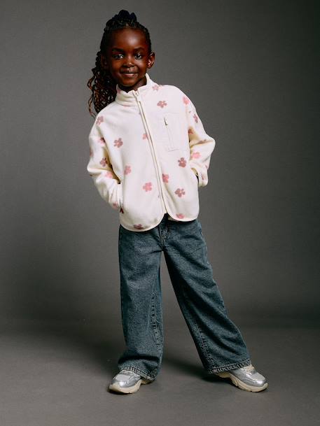 Sweat polaire fille zippé vanille 7 - vertbaudet enfant 