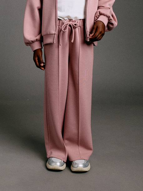 Pantalon jogging large fille vieux rose 1 - vertbaudet enfant 