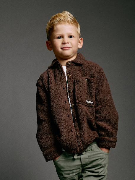 Chemise garçon en sherpa écru+noisette 5 - vertbaudet enfant 