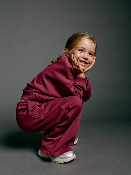 Ensemble sweat et pantalon jogging fille prune 2 - vertbaudet enfant 