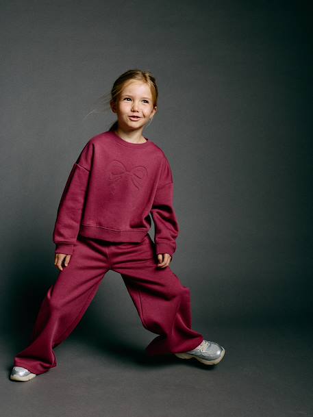 Ensemble sweat et pantalon jogging fille prune 3 - vertbaudet enfant 