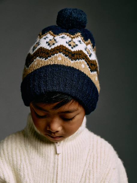 Ensemble garçon bonnet, snood et gants moka 1 - vertbaudet enfant 