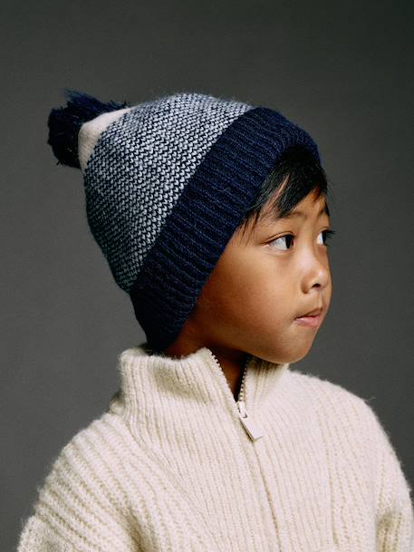 Ensemble garçon bonnet, snood et gants marine 1 - vertbaudet enfant 