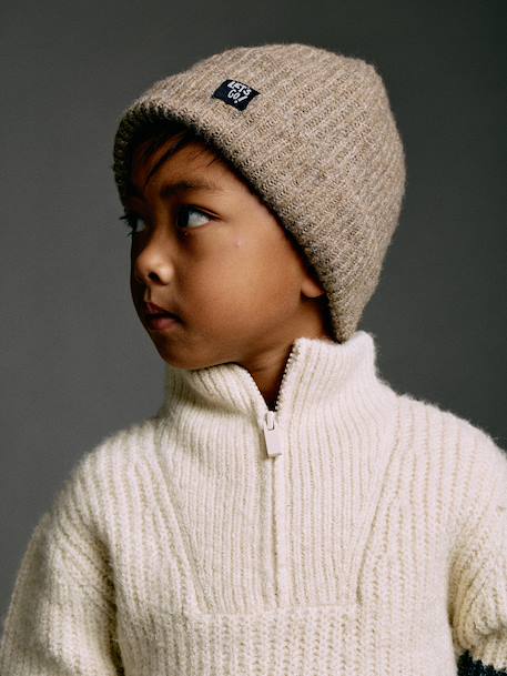 Ensemble bonnet, snood et gants taupe 1 - vertbaudet enfant 