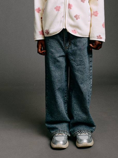 Jean large fille bleu moyen 1 - vertbaudet enfant 