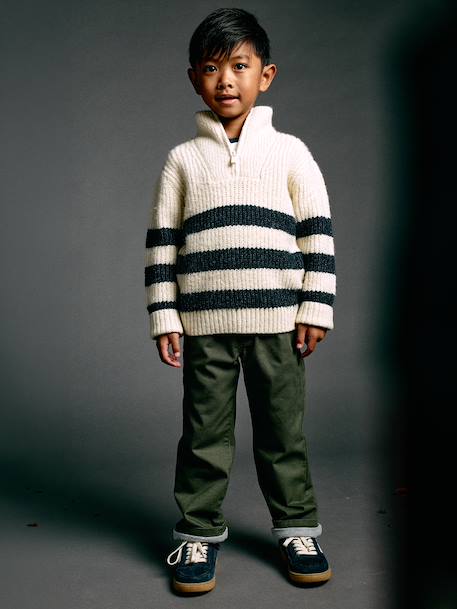 Pantalon large garçon bleu nuit+kaki 9 - vertbaudet enfant 