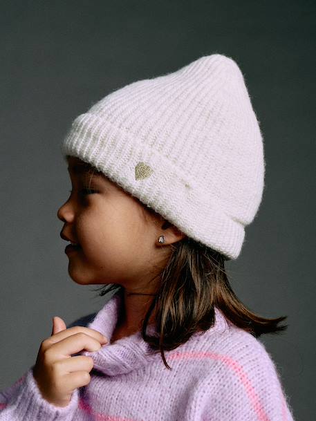 Bonnet fille cote écru+marine 1 - vertbaudet enfant 