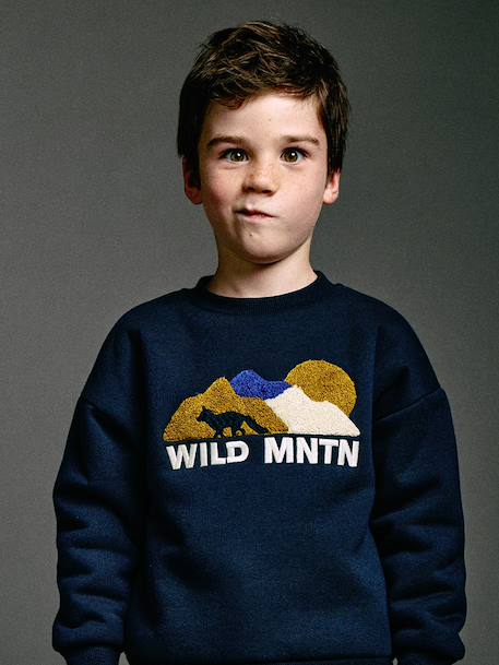 Sweat col rond garçon marine 1 - vertbaudet enfant 