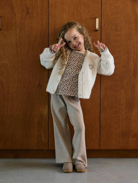 Gilet boutonné fille écru+vieux rose 7 - vertbaudet enfant 