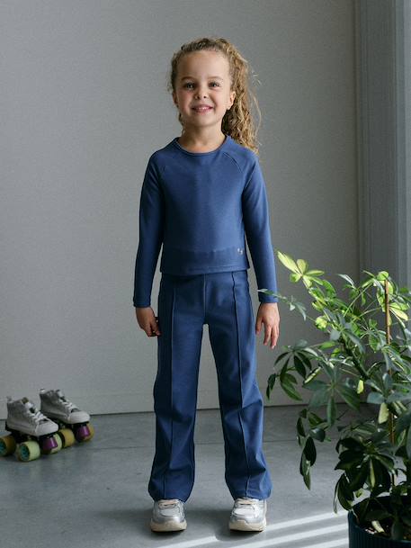 T-shirt manches longues technique fille bleu moyen 7 - vertbaudet enfant 