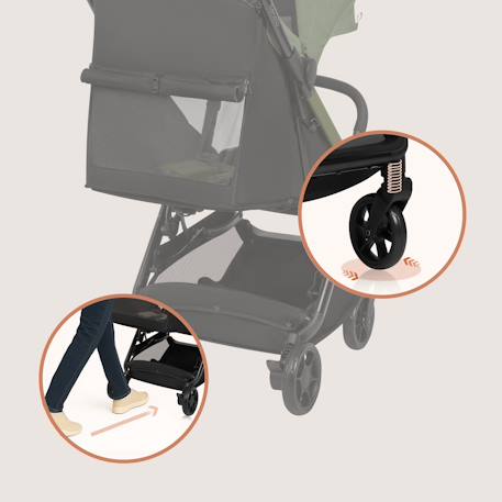 Poussette ultra-compacte julie air légère et pliable, compatible avion Beige sand+Black onyx+Green sage+Grey stone 15 - vertbaudet enfant 