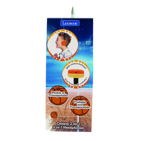 Casque 2 en 1 basketball bluetooth et filaire avec limitation de son ORANGE 3 - vertbaudet enfant 