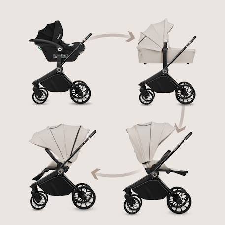 Poussette trio mika plus jusqu’à 4 ans avec nacelle, siège-auto et accessoires Beige sand+Black onyx+Green olive+Grey stone+Mocha mousse 2 - vertbaudet enfant 