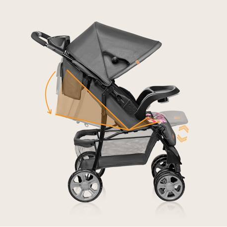 Poussette tout-terrain emma 6-36 mois avec sac et pliage rapide Coral pink+Green emerald+Grey dove+Pink scandi+Stone 24 - vertbaudet enfant 