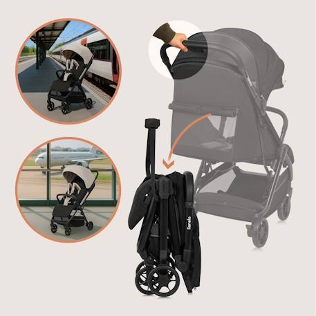 Poussette ultra-compacte julie air légère et pliable, compatible avion Beige sand+Black onyx+Green sage+Grey stone 8 - vertbaudet enfant 