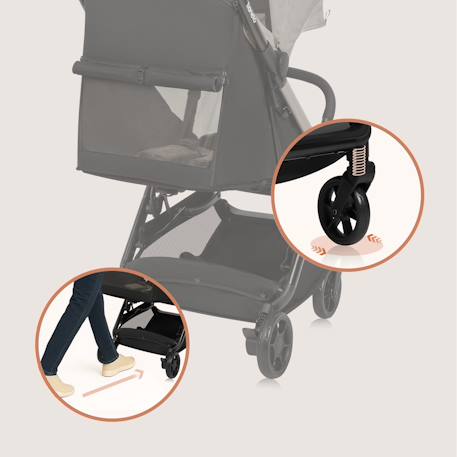 Poussette ultra-compacte julie air légère et pliable, compatible avion Beige sand+Black onyx+Green sage+Grey stone 4 - vertbaudet enfant 