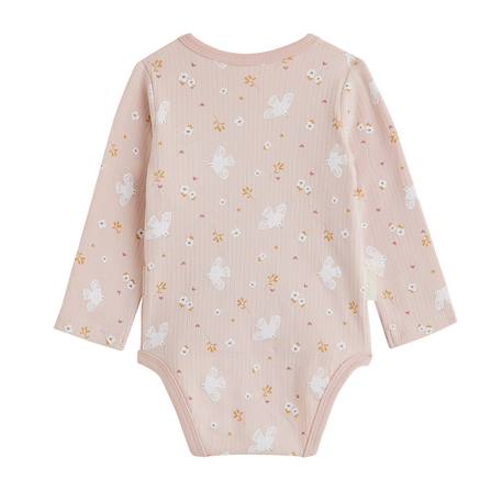Lot de 2 bodies bébé manches longues ouverture croisée miette Rose 3 - vertbaudet enfant 