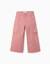 Pantalon en sergé à jambe large avec poches cargo Rose 1 - vertbaudet enfant 