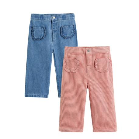 Lot de 2 pantalons enfant cléo Bleu 2 - vertbaudet enfant 