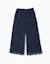Pantalon en coton à jambe large avec fleurs brodées Bleu foncé 1 - vertbaudet enfant 