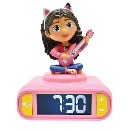 Réveil avec veilleuse lumineuse gabby dollhouse en 3d ROSE 1 - vertbaudet enfant 