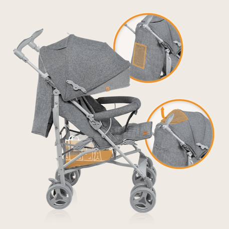 Poussette canne compacte irma 6-36 mois avec moustiquaire et amortisseurs avant Black onyx+Green emerald+Grey/dark grey 16 - vertbaudet enfant 