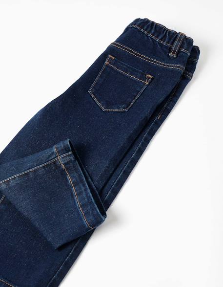 Jean à jambe large avec boutons-pression Bleu foncé 4 - vertbaudet enfant 