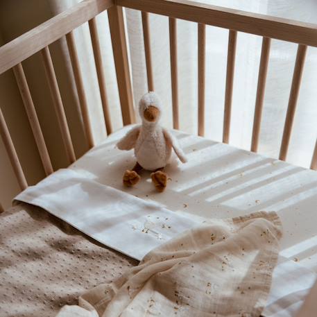Drap de berceau little goose (70 x 100 cm) Blanc, beige 4 - vertbaudet enfant 