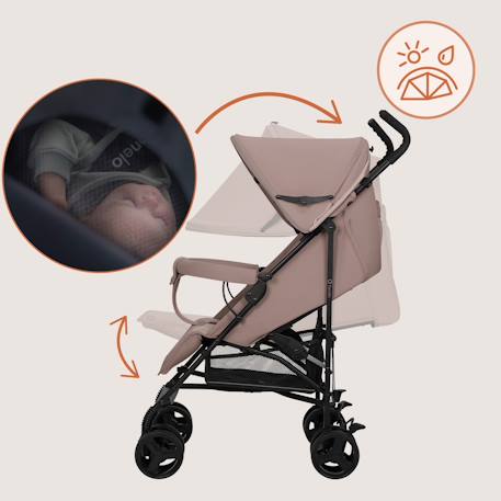 Poussette canne compacte elia légère 6-36 mois avec moustiquaire Beige taupe+Black onyx+Brown chocolate+Green graphite 5 - vertbaudet enfant 