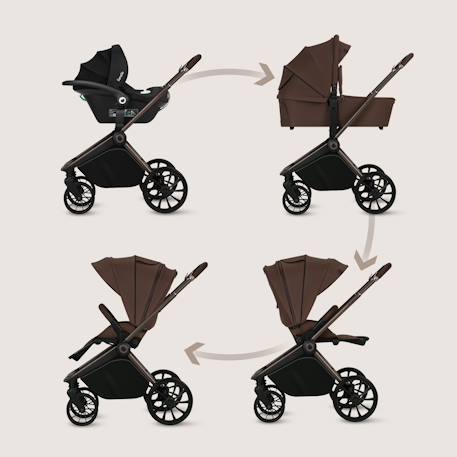 Poussette trio mika plus jusqu’à 4 ans avec nacelle, siège-auto et accessoires Beige sand+Black onyx+Green olive+Grey stone+Mocha mousse 26 - vertbaudet enfant 