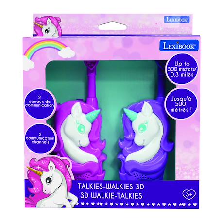 Talkies-walkies Portée 500m Licornes 3d, 2 Canaux de Communication, clip ceinture ROSE 6 - vertbaudet enfant 