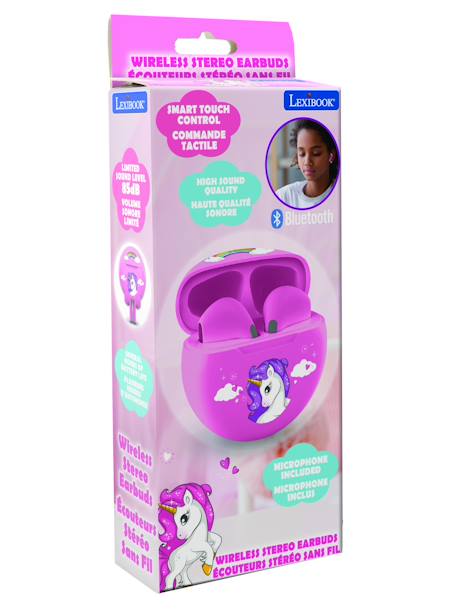 Écouteurs sans fil bluetooth licorne ROSE 5 - vertbaudet enfant 