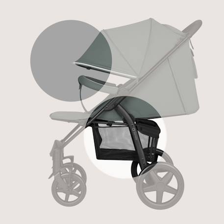 Poussette tout-terrain annet plus avec grandes roues, amortisseurs et accessoires Beige sand+Black carbon+Brown chocolate+Green forest+Stone caramel 23 - vertbaudet enfant 