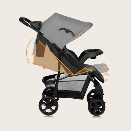 Poussette tout-terrain emma 6-36 mois avec sac et pliage rapide Coral pink+Green emerald+Grey dove+Pink scandi+Stone 18 - vertbaudet enfant 
