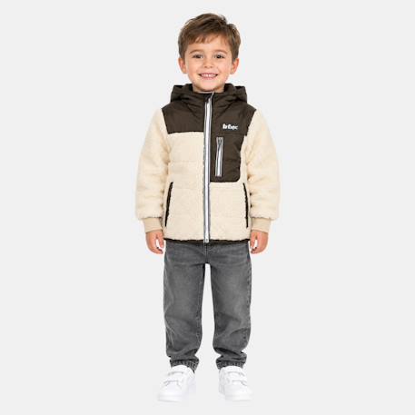 Parka garçon  avec poche sur le devant Kaki+Marine 1 - vertbaudet enfant 