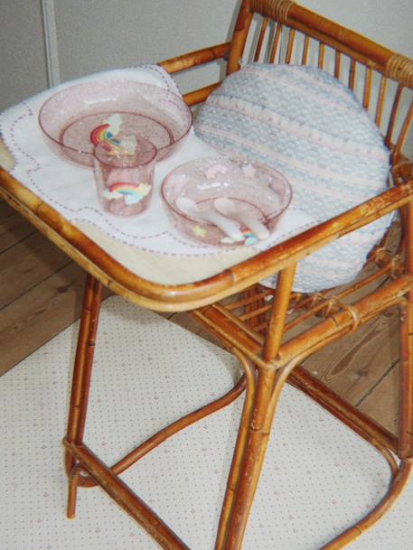 Set repas paillettes bleu+rose 6 - vertbaudet enfant 